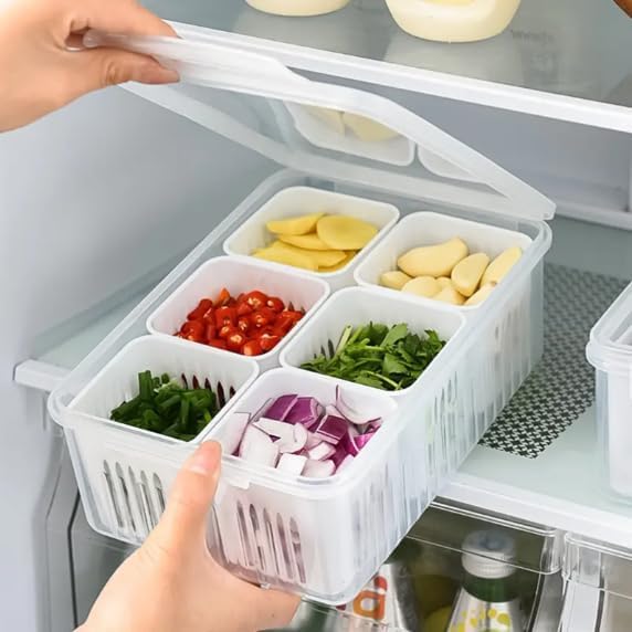 Fridge Organizers Storage Box Set-6 (Grid box khana-6) Main image