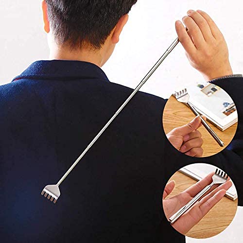 Stainless Steel Back Itch Scratcher Extendable Hand Massager Stick Tool with Telescoping Handle Itching Rod Body Massage Main image