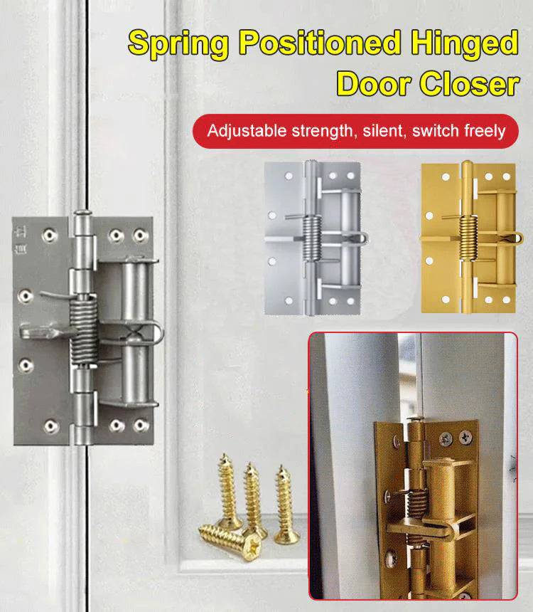 🔥 50% OFF NOW 🎉 4 Inch Automatic Spring Hinge – Self-Closing, Adjustable Tension & Easy Install for Doors 🔧🚪📦 Main image