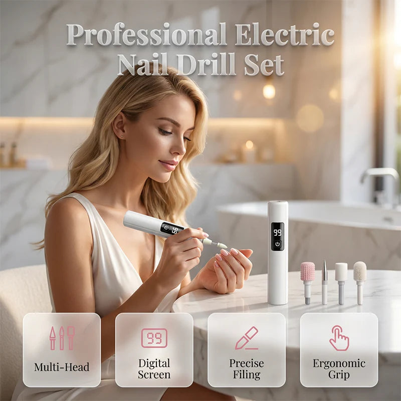 Professional Electric Nail Drill – Multi-Head & Digital Speed Control Secondary image
