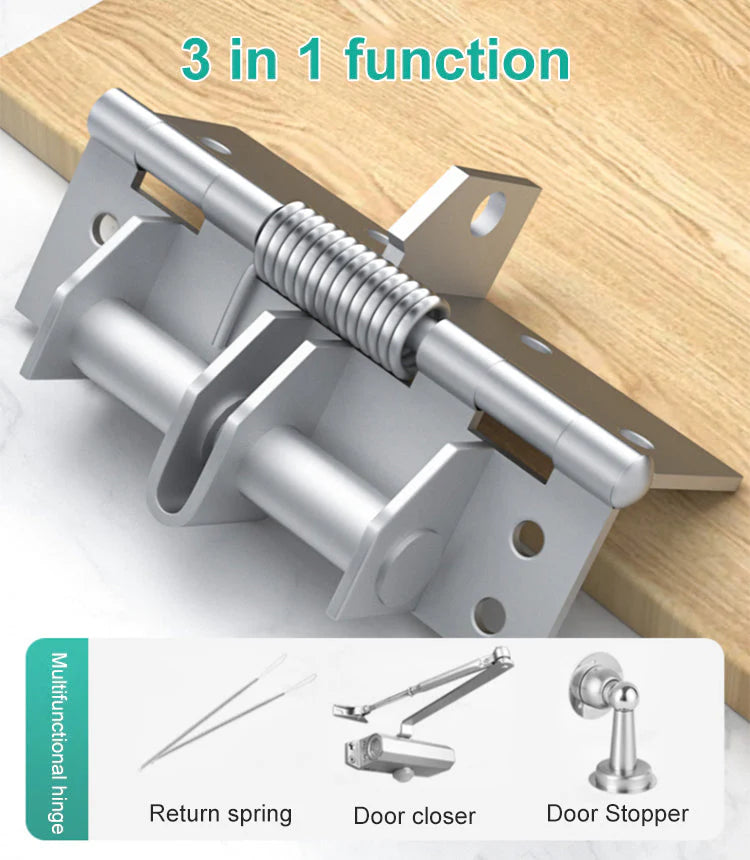 🔥 50% OFF NOW 🎉 4 Inch Automatic Spring Hinge – Self-Closing, Adjustable Tension & Easy Install for Doors 🔧🚪📦
