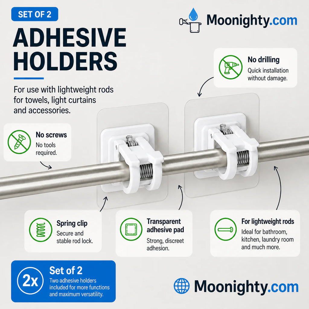 🔥Nail-Free Adjustable Curtain Rod Hooks