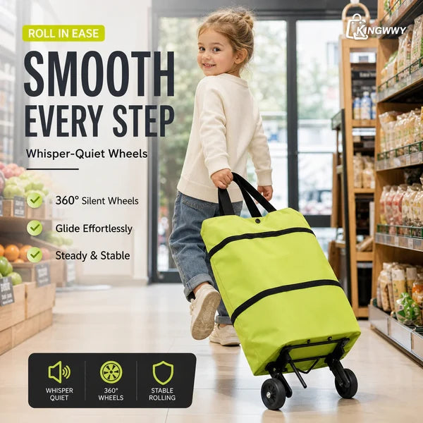 🛍️2-in-1 Foldable Shopping Cart✨