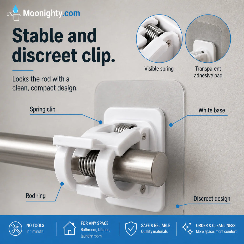 🔥Nail-Free Adjustable Curtain Rod Hooks