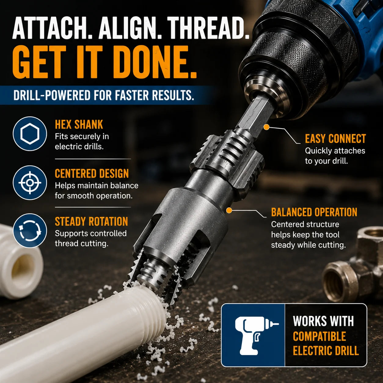 🔥Integrated Internal & External Pipe Threading Tool