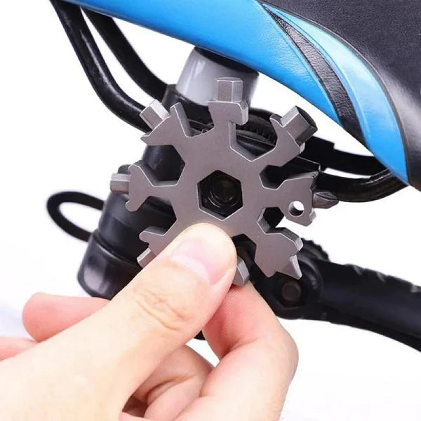 18-in-1 Stainless Steel Snowflake Keychain Multi Tool