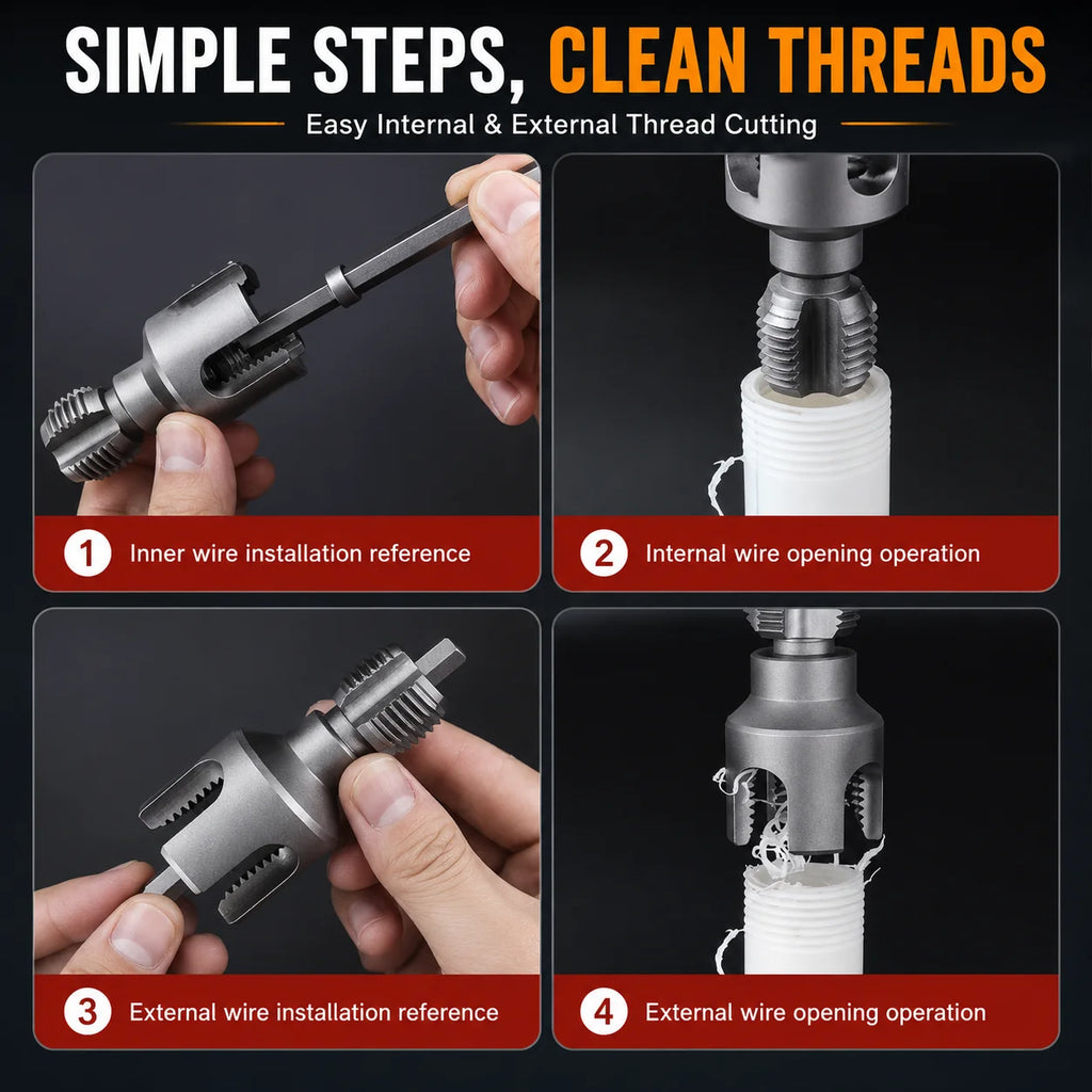 🔥Integrated Internal & External Pipe Threading Tool