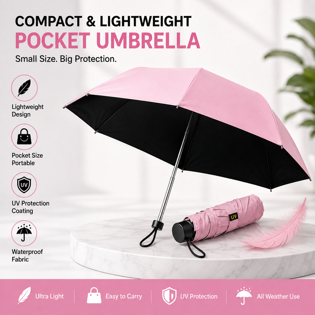 💖LAST DAY SALE ONLY💖✨ Say Goodbye to Bulky Umbrellas – Ultra-Light Sun & Rain Protection for On-the-Go! ✨
