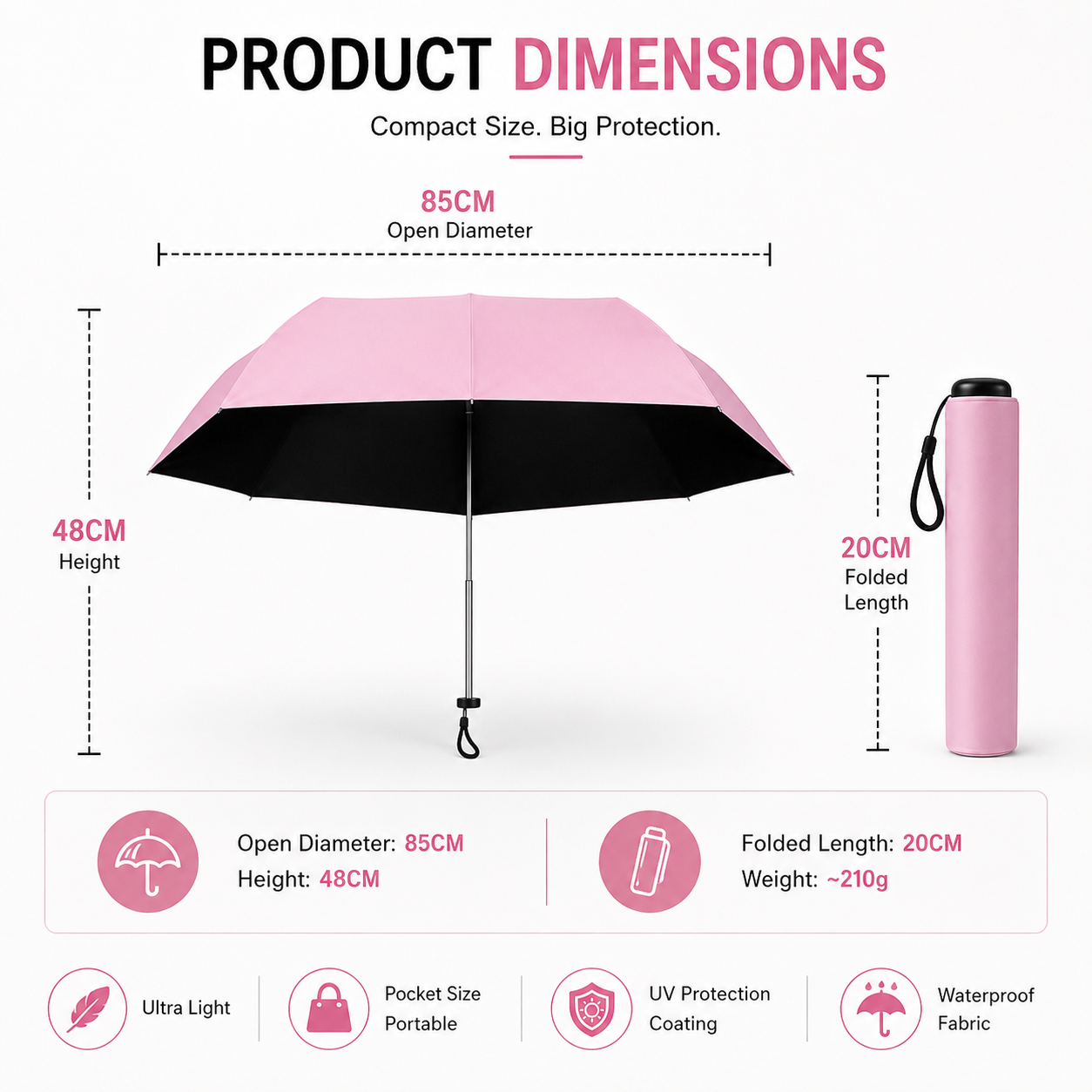 💖LAST DAY SALE ONLY💖✨ Say Goodbye to Bulky Umbrellas – Ultra-Light Sun & Rain Protection for On-the-Go! ✨ Secondary image