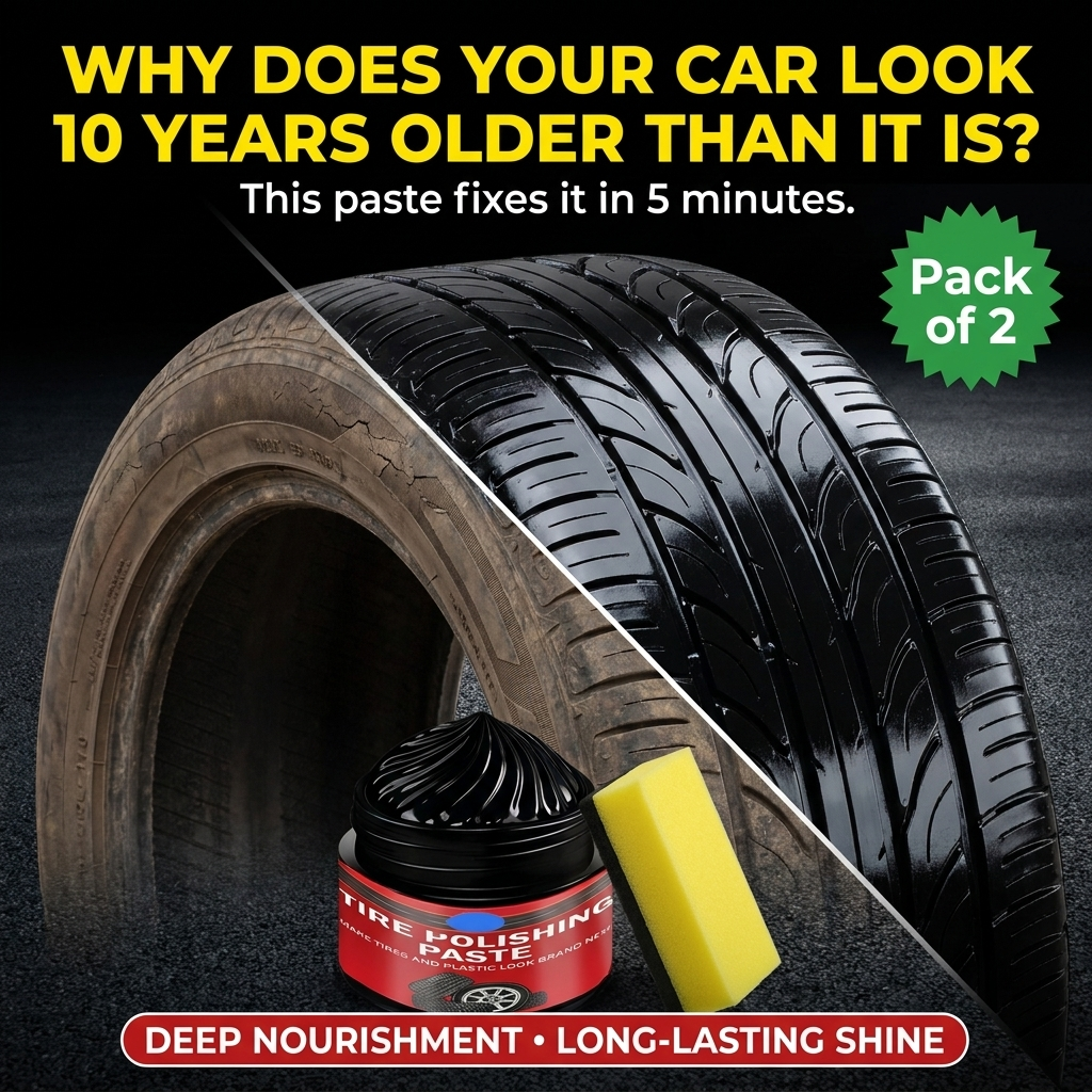 🔥Buy 1 Get 1 Free🔥Car Tire & Trim Renewal Paste – Deep Black Shine, UV Protection & Easy Application 💎