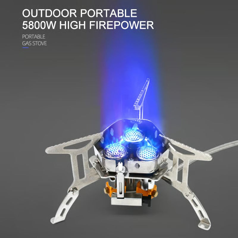 ⛺Camping Gas Burner – 5800 W, Piezoelectric Ignition, Wind Resistant