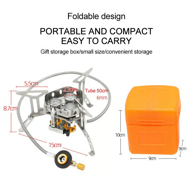 ⛺Camping Gas Burner – 5800 W, Piezoelectric Ignition, Wind Resistant