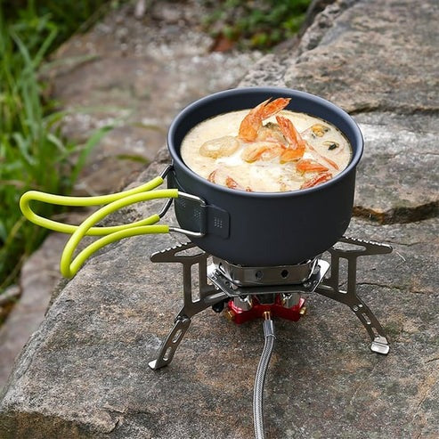 ⛺Camping Gas Burner – 5800 W, Piezoelectric Ignition, Wind Resistant