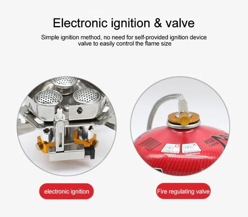 ⛺Camping Gas Burner – 5800 W, Piezoelectric Ignition, Wind Resistant