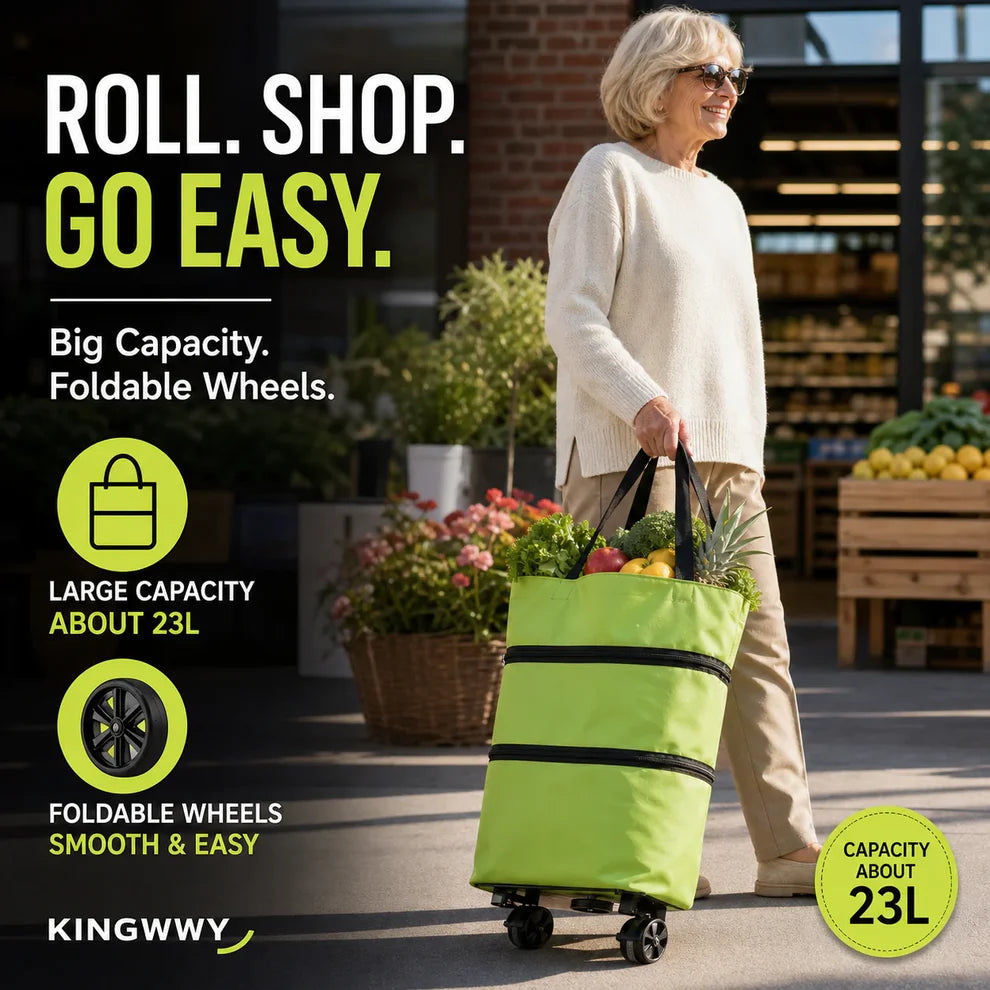 🛍️2-in-1 Foldable Shopping Cart✨