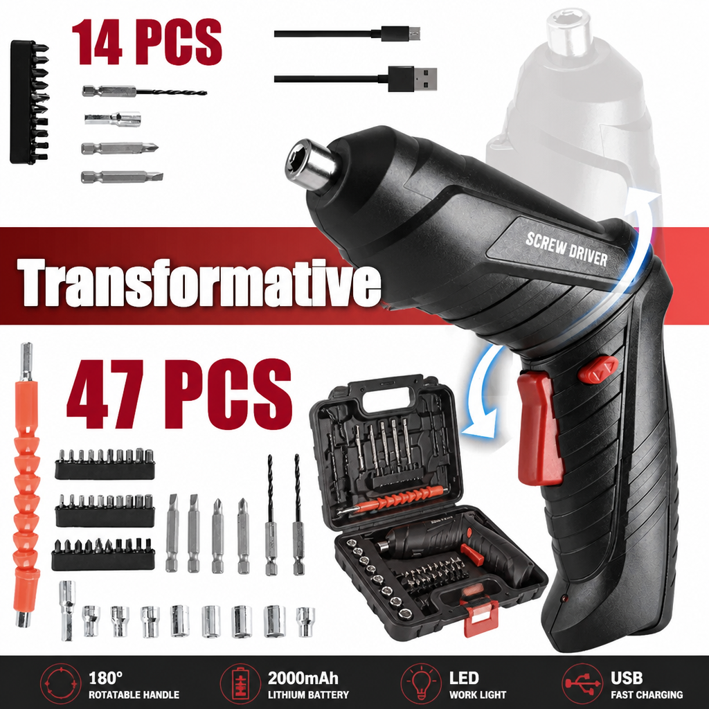 PrecisionPro 47-Piece Drive Kit — Multi-Bit Cordless Tool Set | 🔥 Flash Deal: 40% OFF Today