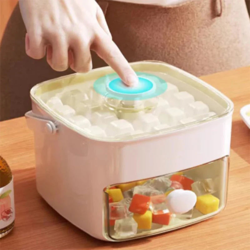 🔥Essentials for Summer🧊2 Tier Convenient Push-In Ice Cube Mold with Tray Case❄️🍹