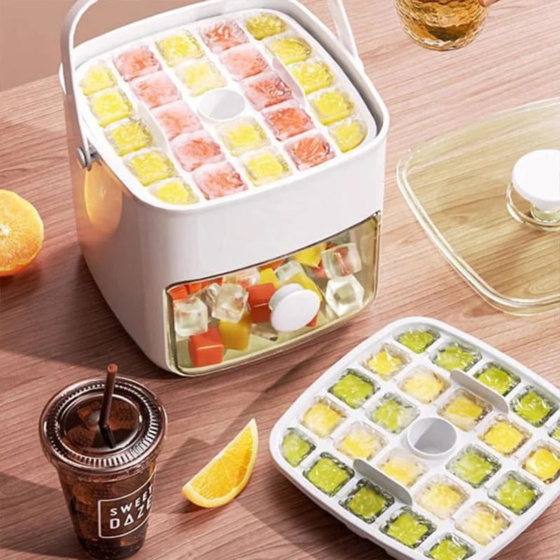 🔥Essentials for Summer🧊2 Tier Convenient Push-In Ice Cube Mold with Tray Case❄️🍹 Secondary image