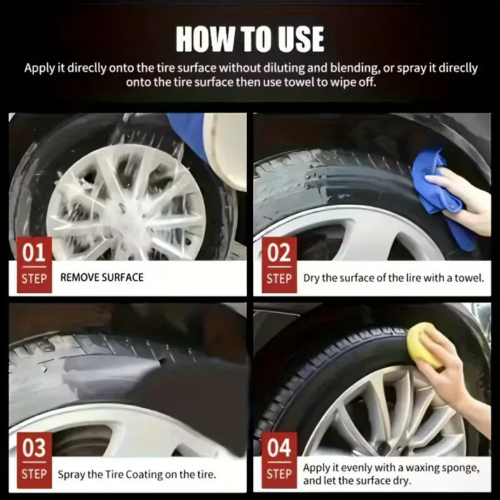 🔥Buy 1 Get 1 Free🔥Car Tire & Trim Renewal Paste – Deep Black Shine, UV Protection & Easy Application 💎