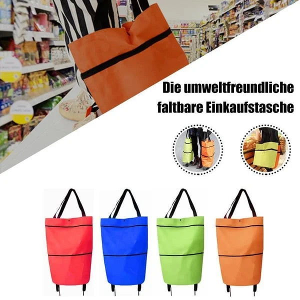 🛍️2-in-1 Foldable Shopping Cart✨