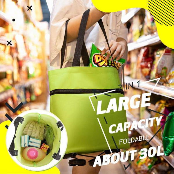 🛍️2-in-1 Foldable Shopping Cart✨