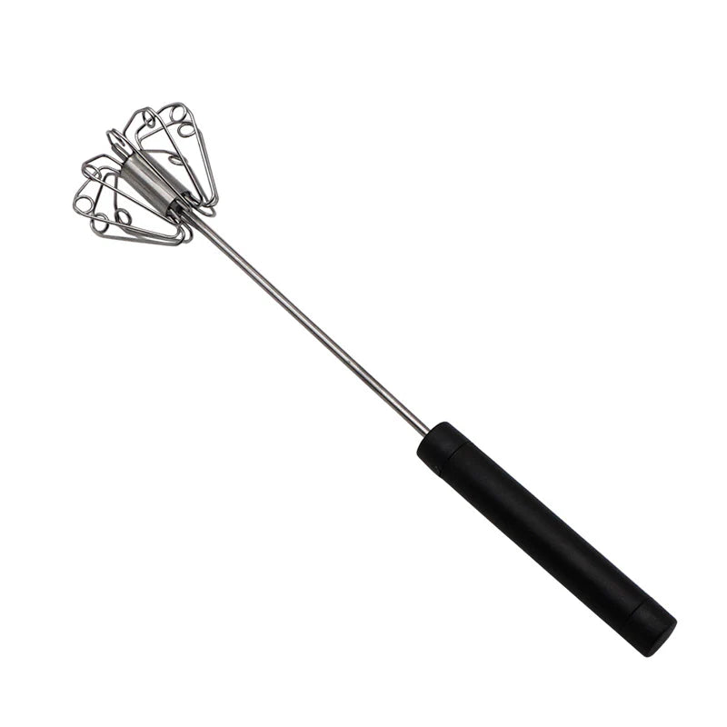 🍰⚡ Stainless steel semi-automatic hand whisk –🥄 Pressure-operated design that produces perfect foam in minutes 🥛