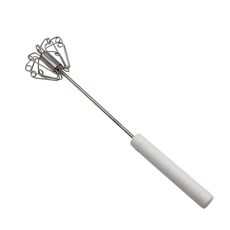 🍰⚡ Stainless steel semi-automatic hand whisk –🥄 Pressure-operated design that produces perfect foam in minutes 🥛