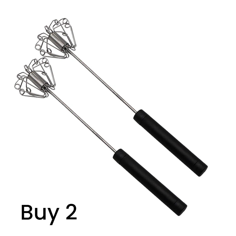 🍰⚡ Stainless steel semi-automatic hand whisk –🥄 Pressure-operated design that produces perfect foam in minutes 🥛